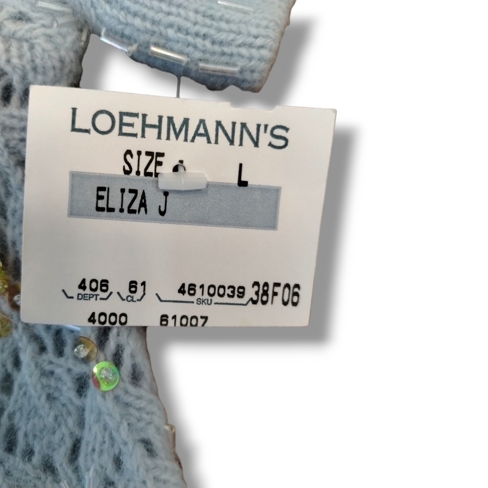 Women's Light Blue Cropped Sweater - Picture 5 of 7